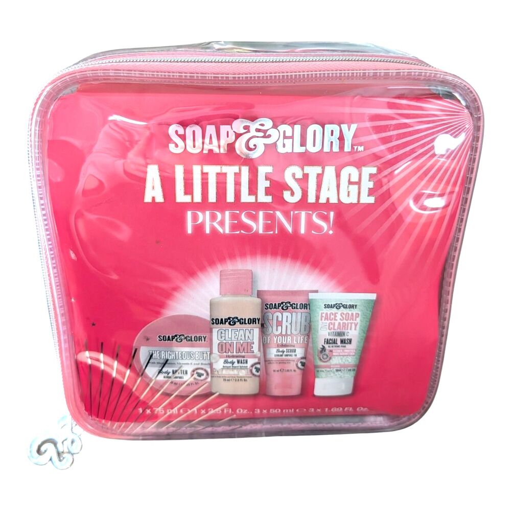 Soap & Glory 5 Piece Travel Gift Set A Little Stage Presents With Travel Bag 🎁